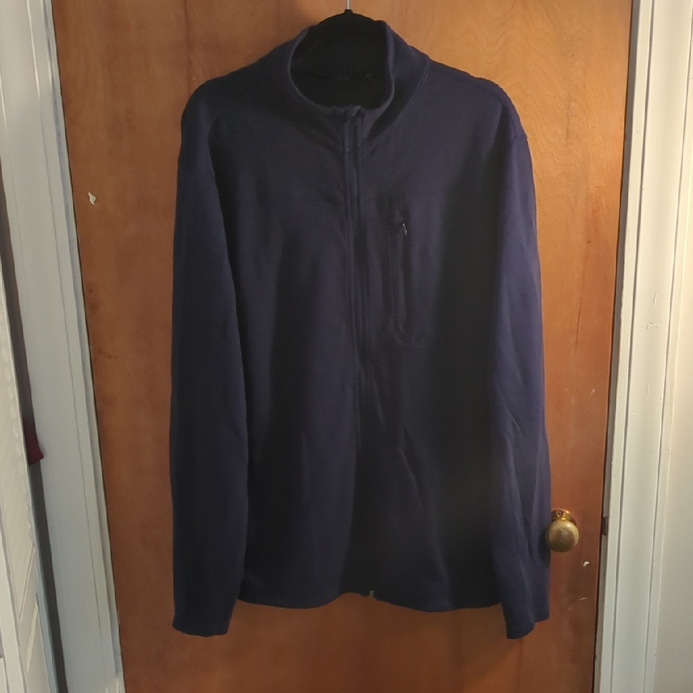 Men's Navy Half-Zip Sweater Jacket